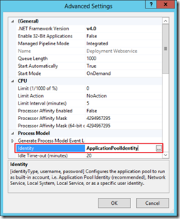 Deployment Webservice - Advanced Settings