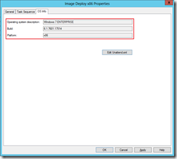 Image Deploy x86 Properties - OS Info