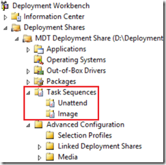 MDT Deployment Share Task Sequences 